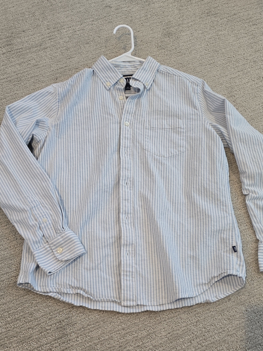GAP Blue and White Striped Button-Down Shirt